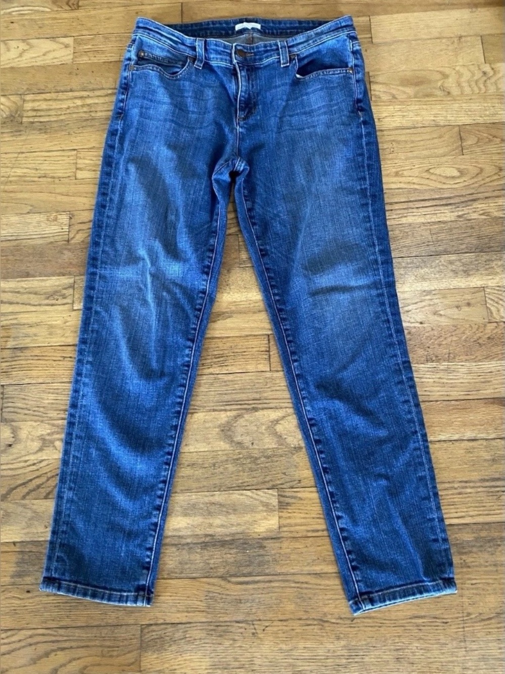 Eileen Fisher Organic Cotton With Stretch Straight Leg Blue Jeans 6